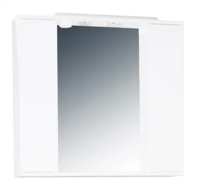 Dulap baie suspendat seria 786 cu oglinda, front MDF, montat, alb, 80x71 cm