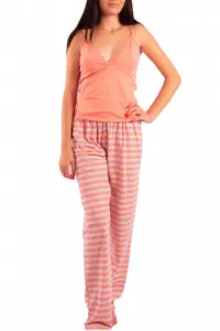 Pijama dama, cu pantalon lung, Linse, portocaliu (Marime pijama: S)