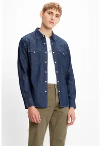 Camasa din denim Barstow Western - Bleumarin