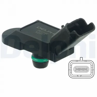 Senzor presiune galerie admisie (3 pin) potrivit CITROEN C4, C4 GRAND PICASSO I, C4 GRAND PICASSO II, C4 I, C4 PICASSO I, C5 III, DS3, DS4, DS5; MINI (R56), (R57) 1.6 02.06