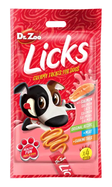 Dr Zoo Licks, recompense caini, Somon, 4x15 g