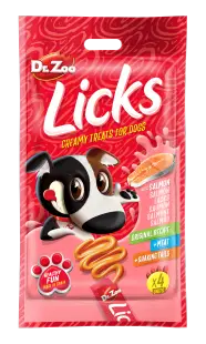 Dr Zoo Licks, recompense caini, Somon, 4x15 g