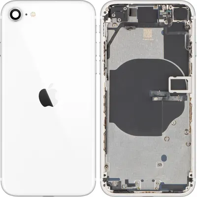 Capac Baterie Apple iPhone SE (2022), Cu Carcasa Mijloc, Alb (Starlight), Swap