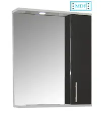 Dulap baie suspendat seria 020 cu oglinda, front MDF, montat, antracit, 60x71 cm