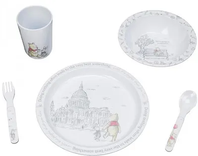 Set de masă din melamină Widdop Disney - Christopher Robin, 5 piese