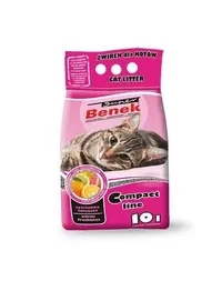 BENEK Super Compact Citrus Freshness nisip pentru litiera, miros citric 10 L