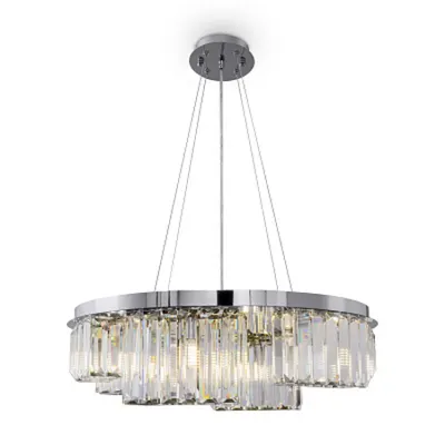 Corp de iluminat susendat Colline - H(min) 250mm, H(max) 980mm, ⌀ 600mm , 6 X G9 (40W), Stainless Steel, IP20, 10kg