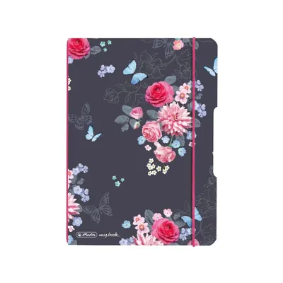 Caiet My.Book Flex A6, 40file, Herlitz Ladylike Flowers, matematica