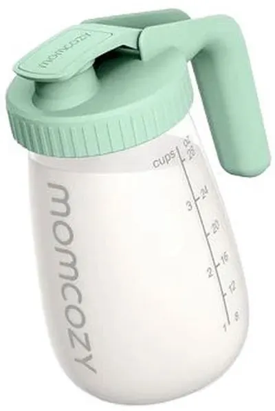 Cană de sticlă Momcozy pentru depozitarea laptelui matern - 800 ml, verde