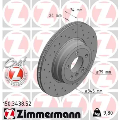 Disc frana ZIMMERMANN 150.3438.52