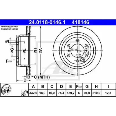 Disc frana ATE 24.0118-0146.1