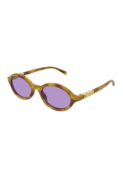 Ochelari de soare ovali - Auriu/Maro camel