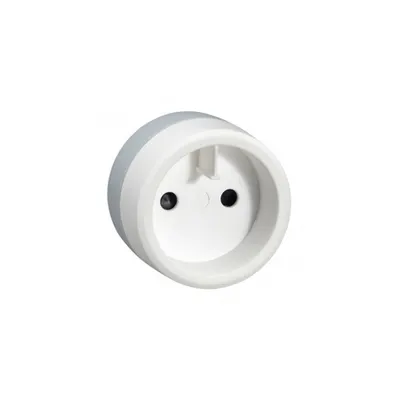 European to US standard adaptor - 2P - cu safety shutters - alb