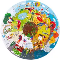 Puzzle rotund Bigjigs din 50 de piese - Anotimpuri