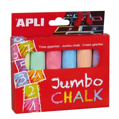 Crete colorate Gigant APLI Kids - ø 25 х 105 mm, 6 buc