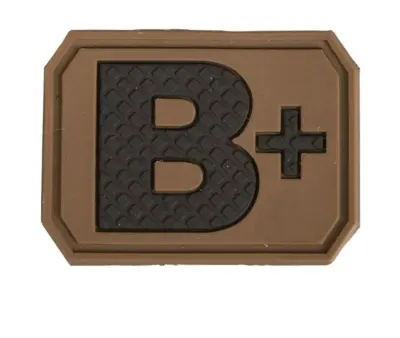 Patch grupa sanguina B pozitiv velcro PVC - Default Title