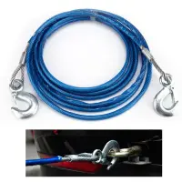 Cablu din otel pentru tractare auto, carlige de remorcare cu siguranta, 8mm x 4M, capacitate 3 tone