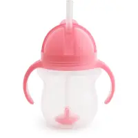 Munchkin Click Lock™ Tip & Sip ceasca cu pai cu greutăți Pink 6 m+ 1 buc