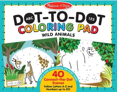 Carnetel de colorat cu puncte Melissa & Doug - Animale salbatice