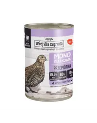 WIEJSKA ZAGRODA Hrana umeda mono-proteica pentru pisici, cu prepelita 12x400 g