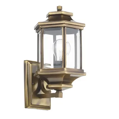 Aplica Ladbroke Outdoor Wall Light Antique Brass Glass IP44