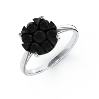 Inel de logodna din aur alb cu diamante negre de 0.388ct