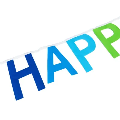 Banner textil Happy Birthday 13x18cm - multicolor