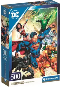 Puzzle Clementoni din 500 piese - Personajele lui DC Comics in actiune