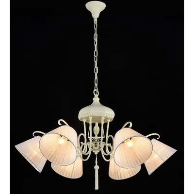 Candelabru Cella,6 becuri dulie E14, 230V,D.83 cm, H.44 cm,Alb