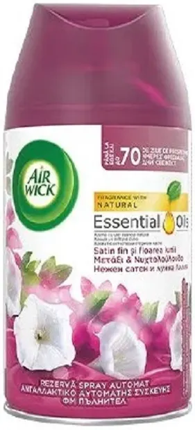 Rezervă odorizant Air Wick - Saten delicat și crin de noapte, 250 ml