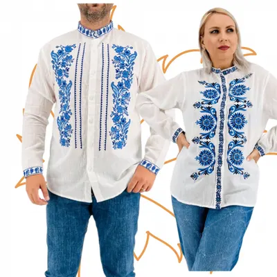 Set Traditional Cuplu 416 Camasi traditionale cu broderie