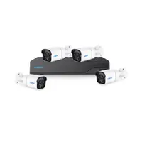 Sistem supraveghere exterior IP basic Reolink KIT-RLK-4EXTIP-12MP-30M-P-M, 4 camere, 12 MP, LED/IR 30 m, microfon, difuzor, slot card, PoE, HDD 2 TB