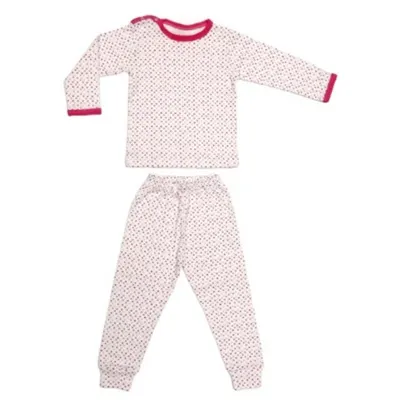 Pijama maneca lunga RB11 alb/bulinute colorate, Rombaby | 1/2 ani