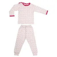 Pijama maneca lunga RB11 alb/bulinute colorate, Rombaby | 1/2 ani