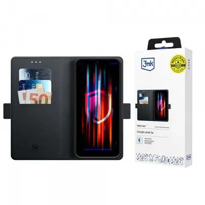 Husa pentru Google Pixel 9a, 3MK, Wallet, Neagra