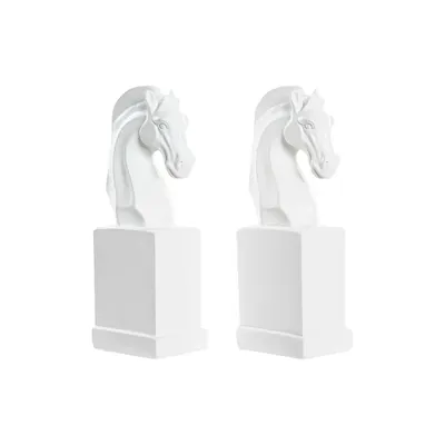 Set 2 suporturi cărți, DKD Home Decor, rășină, alb, 10 x 7 x 24 cm