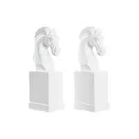 Set 2 suporturi cărți, DKD Home Decor, rășină, alb, 10 x 7 x 24 cm