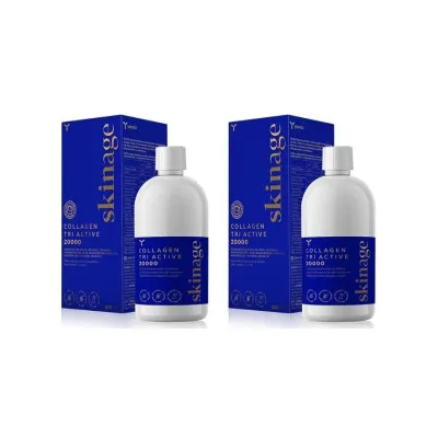 Colagen Hidrolizat, Lichid, Marin, concentrație mare de 20000mg, conține Acid Hialuronic si Coenzima Q10, cu gust de Ananas, Pachet 2 Bucăți