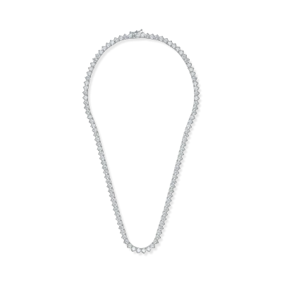 Colier tennis din aur alb cu diamante de 18.01ct
