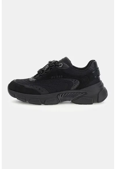 Pantofi sport cu aspect masiv si sireturi - Negru