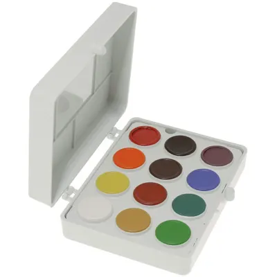 Acuarele pastila, 12culori/set, rotunde, Colibri