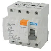 Bloc cu protectie diferentiala, 4 poli NF4P25-300 25A, 300mA, 6kA, AC