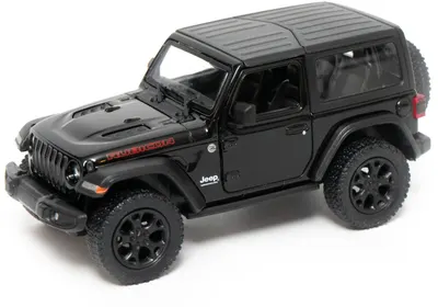 Mașinuță metalică Kinsmart - 2018 Jeep Wrangler, Hard Top, 1:34, negru