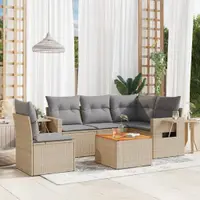Gossi set canapele de gradina, 6 piese, cu perne, bej, poliratan