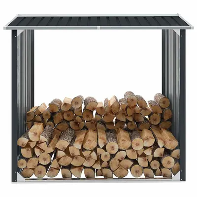 vidaXL Șopron depozitare lemne antracit 172x91x154 cm oțel galvanizat