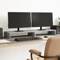 vidaXL Suport pentru monitor, gri sonoma, 100x27x10 cm lemn prelucrat