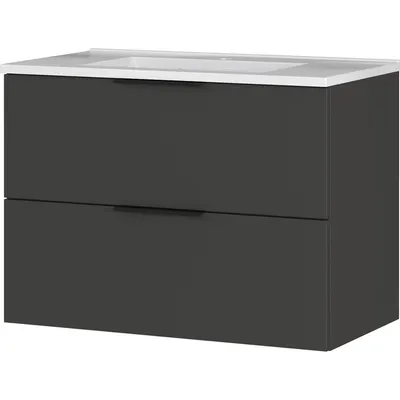 Dulap cu chiuvetă gri antracit suspendat cu aspect mat 81x61 cm Crandon – Germania