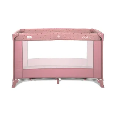 Patut pliabil pentru copii Carina Pink Stars cu geanta de transport