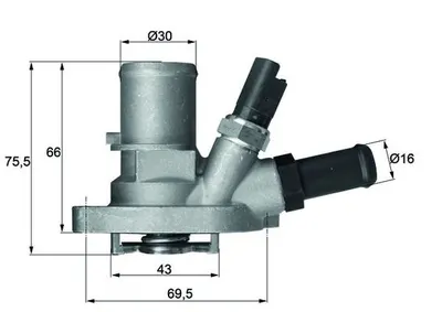 Termostat lichid racire (88 C, in carcasa) potrivit FIAT 500, 500 C, PANDA, PANDA HATCHBACK; FORD KA; LANCIA YPSILON 0.9 1.2 1.2LPG 07.07