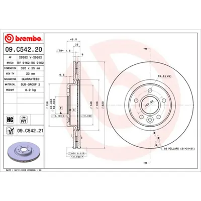 Disc frana BREMBO 09.C542.21